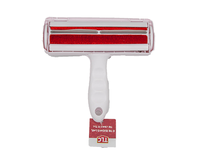 et hair remover roller on black clothing